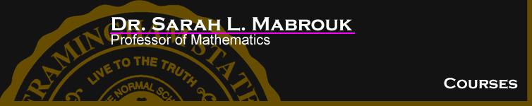 Sarah L. Mabrouk's Courses.  Please left-click to go to the home page.