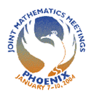 The 2004 Joint Mathematics Meetings (JMM) logo.  Please left-click to go to the 2004 JMM page.