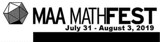 Title: MAA MathFest, July 31 - August 3, 2019 - Description: Click to go to the MAA MathFest page.  MAA MathFest header including dates, July 31 - August 3, 2019, and MAA Logo